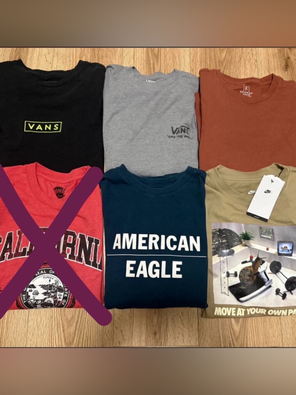 Men’s Small Shirt Bundle Vans Nike American Eagle 6pc